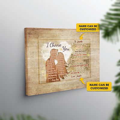 Alternative view of Personalized I'd Choose You in a Hundred Lifetimes Framed Canvas - Gift for Couples Unframed Poster