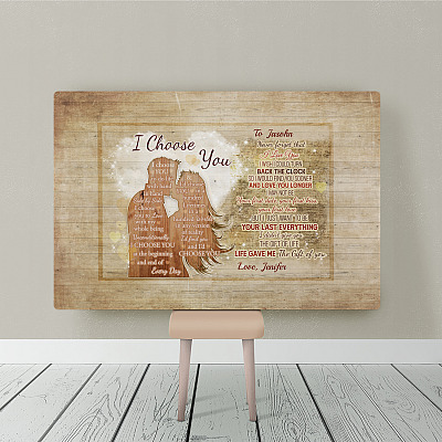 Personalized I'd Choose You in a Hundred Lifetimes Framed Canvas - Gift for Couples Unframed Poster