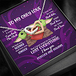 Yoda To My Only Love I Wish I Could Turn Back the Clock I Love You Forever and Always Joined Interlocking Hearts Necklace