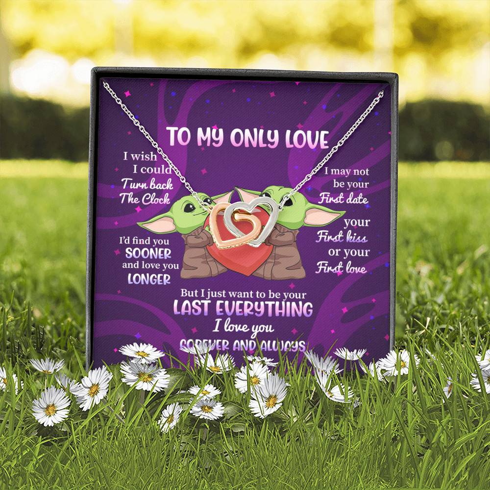 Yoda To My Only Love I Wish I Could Turn Back the Clock I Love You Forever and Always Joined Interlocking Hearts Necklace