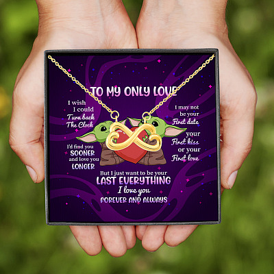 Alternative view of Yoda To My Only Love I Wish I Could Turn Back the Clock I Love You Forever and Always Infinity Heart Necklace