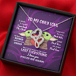 Yoda To My Only Love I Wish I Could Turn Back the Clock I Love You Forever and Always Double Hearts Necklace
