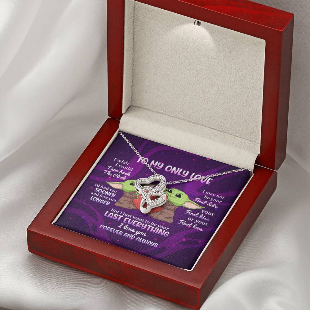 Yoda To My Only Love I Wish I Could Turn Back the Clock I Love You Forever and Always Double Hearts Necklace