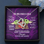 Yoda To My Only Love I Wish I Could Turn Back the Clock I Love You Forever and Always Double Hearts Necklace