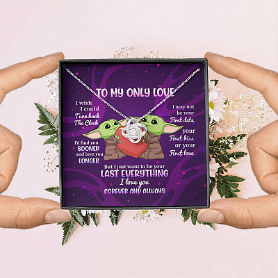 Yoda To My Only Love I Wish I Could Turn Back the Clock I Love You Forever and Always Love Knot Necklace