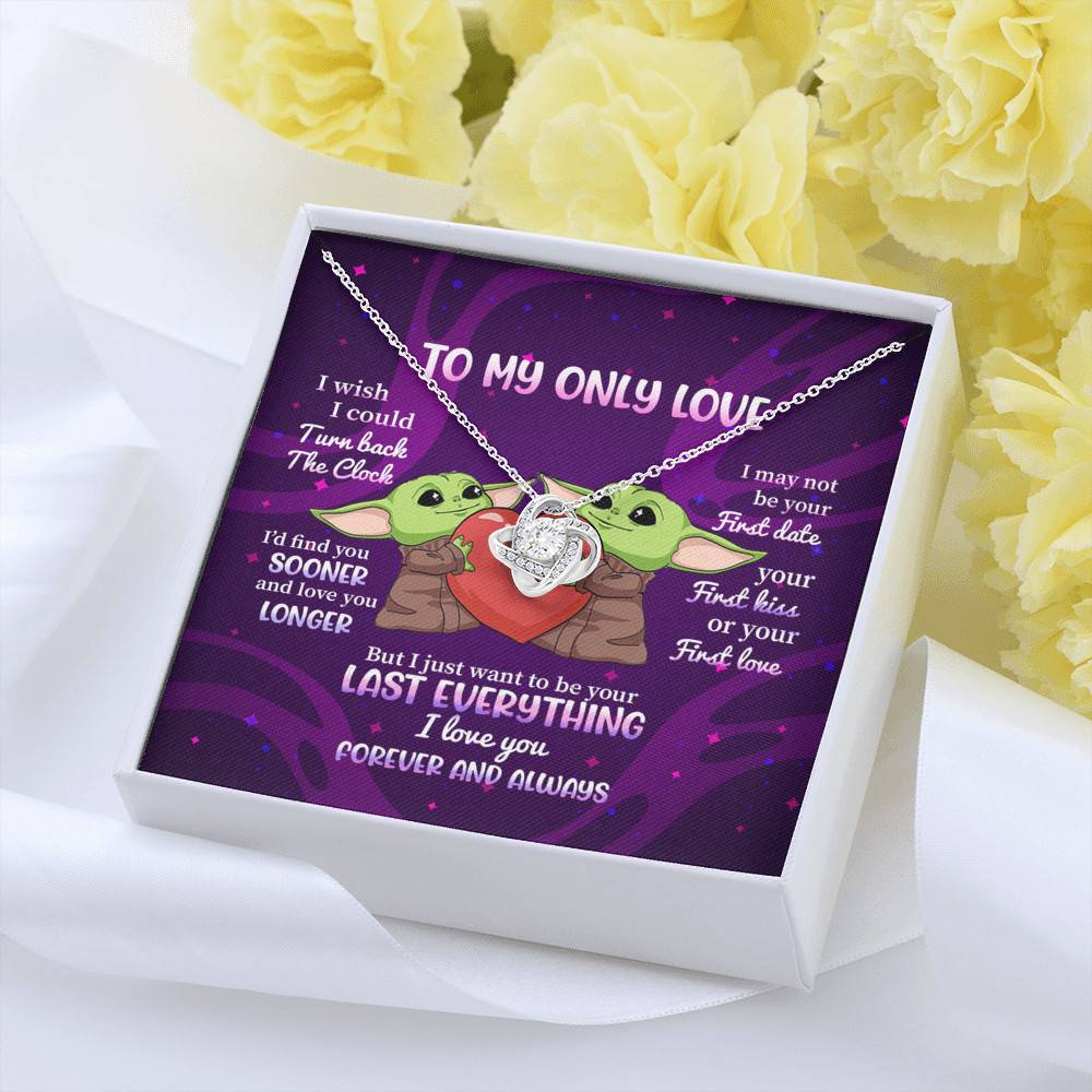Yoda To My Only Love I Wish I Could Turn Back the Clock I Love You Forever and Always Love Knot Necklace Yoda To My Only Love I Wish I Could Turn Back the Clock I Love You Forever and Always Love Knot Necklace