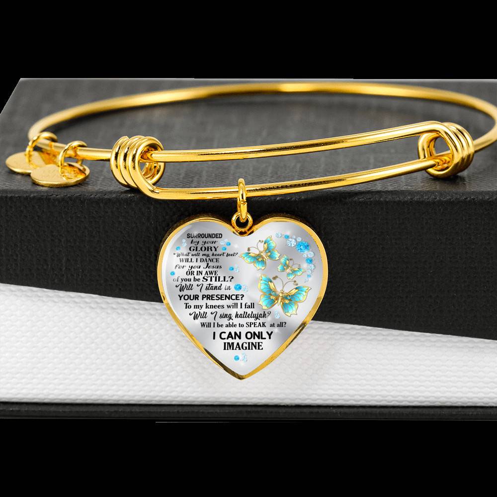 Butterfly Surrounded by Your Glory What Will My Heart Feel Will I Dance for You Jesus Heart Pendant Necklace