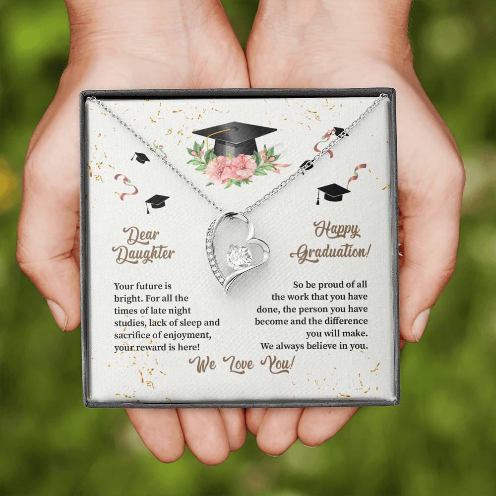 Dear Daughter Happy Graduation We Always Believed In You We Love You Forever Love Necklace