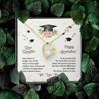 Dear Daughter Happy Graduation We Always Believed In You We Love You Forever Love Necklace