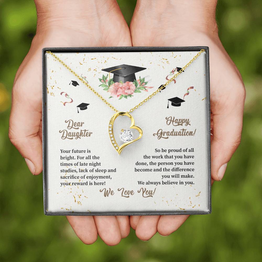 Dear Daughter Happy Graduation We Always Believed In You We Love You Forever Love Necklace
