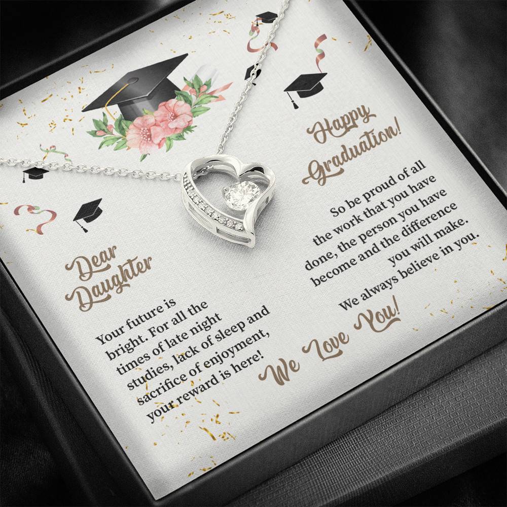 Dear Daughter Happy Graduation We Always Believed In You We Love You Forever Love Necklace