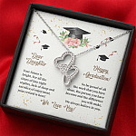 Dear Daughter Happy Graduation We Always Believed In You We Love You Double Hearts Necklace
