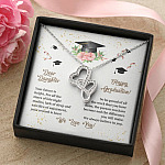 Dear Daughter Happy Graduation We Always Believed In You We Love You Double Hearts Necklace