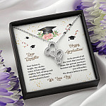 Dear Daughter Happy Graduation We Always Believed In You We Love You Double Hearts Necklace
