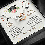 Dear Daughter Happy Graduation We Always Believed In You We Love You Joined Interlocking Hearts Necklace