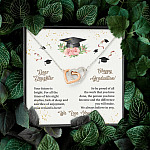 Dear Daughter Happy Graduation We Always Believed In You We Love You Joined Interlocking Hearts Necklace