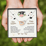 Dear Daughter Happy Graduation We Always Believed In You We Love You Joined Interlocking Hearts Necklace