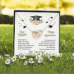 Dear Daughter Happy Graduation We Always Believed In You We Love You Joined Interlocking Hearts Necklace