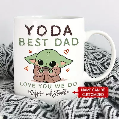 Personalized Yoda Best Dad Love Me You Do Father's Day Ceramic Coffee Mug - Beer Stein - Water Bottle