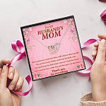 To My Husband's Mom You've Given Me A Gracious Man Mother In Law Interlocking Hearts Necklace