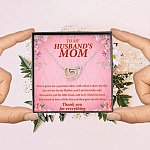 To My Husband's Mom You've Given Me A Gracious Man Mother In Law Interlocking Hearts Necklace