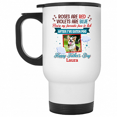 14 oz. White Travel Mug