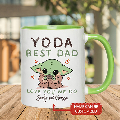 Alternative view of Personalized Yoda Best Dad Love Me You Do Father's Day Accent Mug - Ceramic Coffee Mug