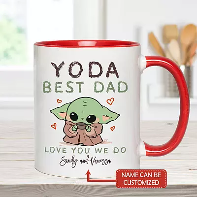 Personalized Yoda Best Dad Love Me You Do Father's Day Accent Mug - Ceramic Coffee Mug