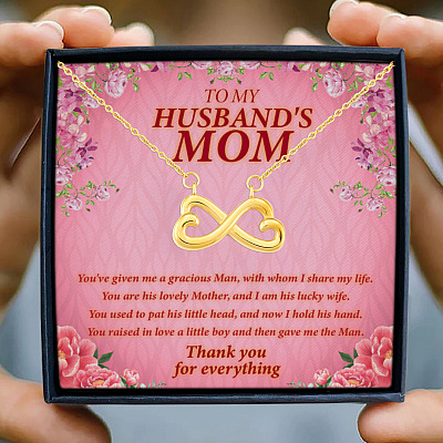 Alternative view of To My Husband's Mom You've Given Me A Gracious Man Mother In Law Forever Infinity Heart Necklace