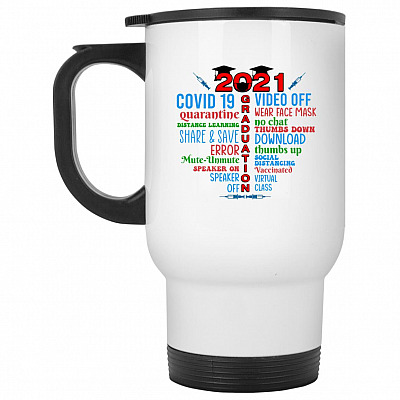 14 oz. White Travel Mug