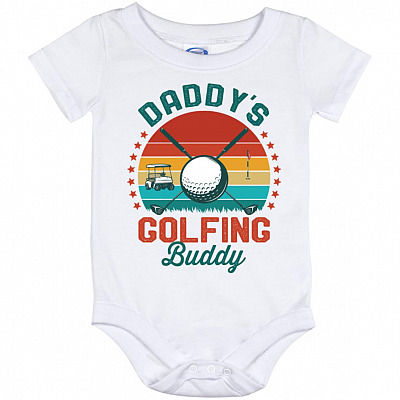 Daddy's Golfing Onesie, White, Baby Onesie - 12 Month