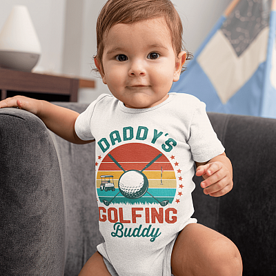 Alternative view of Daddy's Golfing Buddy Baby Onesie - Baby Infant Bodysuit