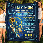 DreamCatcher To My Mom I Know It's Not Easy for A Woman To Raise A Man Fleece Blanket - Mink Blanket -Woven Blanket