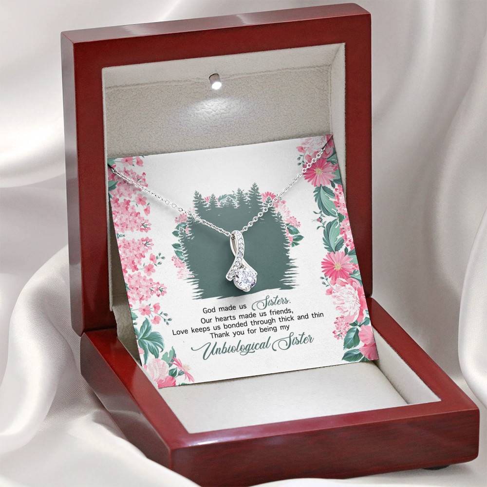 God Made Us Sisters Thank You for Being My Unbiological Sister Alluring Beauty Necklace