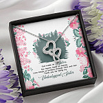 God Made Us Sisters Thank You for Being My Unbiological Sister Double Hearts Pendant Necklace