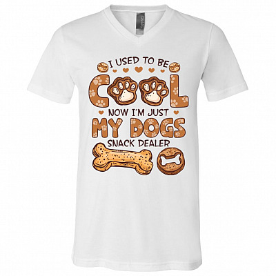 snack dealer, White, V-Neck T-Shirt