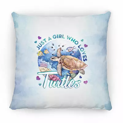 TURTLES PILLOW, White, Square Pillow 18x18