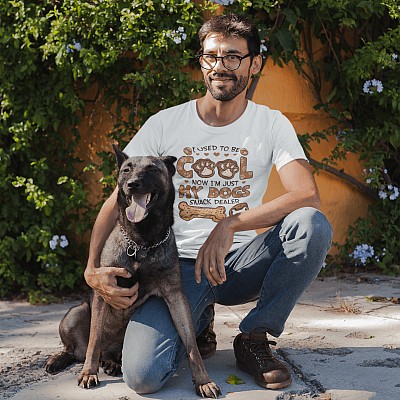 Alternative view of Dog Lover Gift I Used to Be Cool Now I'm Just My Dogs Snack Dealer T-Shirt - V-Neck Tee