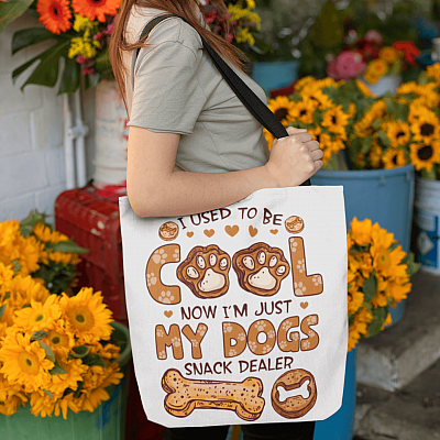 Alternative view of Dog Lover Gift I Used to Be Cool Now I'm Just My Dogs Snack Dealer All Over Print Tote Bag