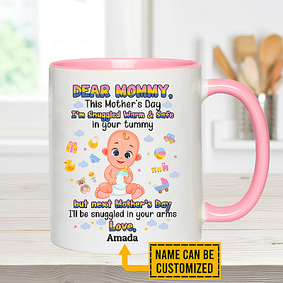 Alternative view of Personalized This Mother's Day I'm Snuggled In Your Tummy Accent Mug