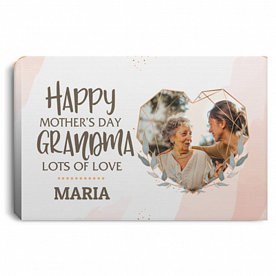 Custom Photo Happy Mother's Day, White, 0.75'' Framed Canvas