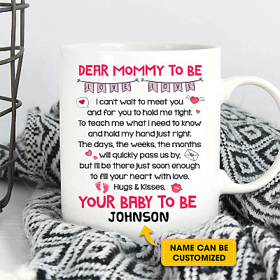 Alternative view of Personalized Dear Mommy To Be Coffee Mug - Beer Stein - Water Bottle - Color Changing Mug - Mom To Be Mug