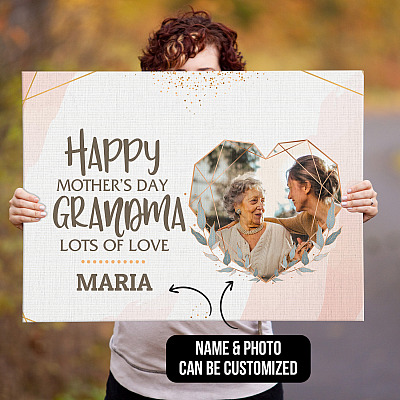 Alternative view of Custom Photo Happy Mother's Day Grandma Wrapped Framed Canvas Prints - Unframed Poster - Home Decor Wall Art