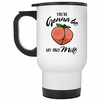 14 oz. White Travel Mug