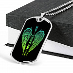 His Angel Her Guardian Wings Sword Couple Dog Tag Necklace
