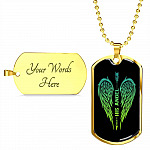 His Angel Her Guardian Wings Sword Couple Dog Tag Necklace