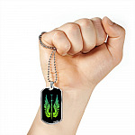 Her Guardian His Angel Wings Sword Couple Dog Tag Necklace