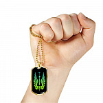 Her Guardian His Angel Wings Sword Couple Dog Tag Necklace