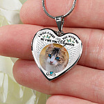Personalized Custom Photo I Will Carry You With Me Wings Memorial Pet Dog Cat Heart Necklace - Bangle