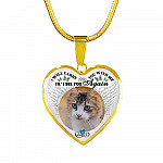Personalized Custom Photo I Will Carry You With Me Wings Memorial Pet Dog Cat Heart Necklace - Bangle